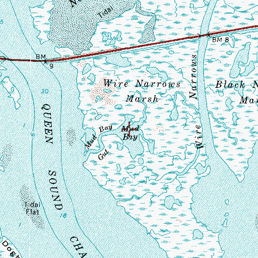 Topographic Map of Mud Bay, VA