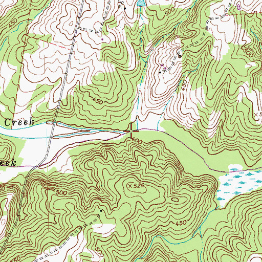 Topographic Map of Mud Creek, VA