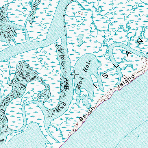 Topographic Map of Mud Hole Inlet, VA