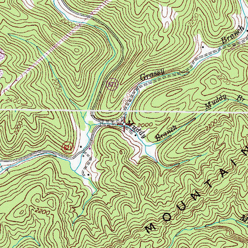 Topographic Map of Muddy Branch, VA