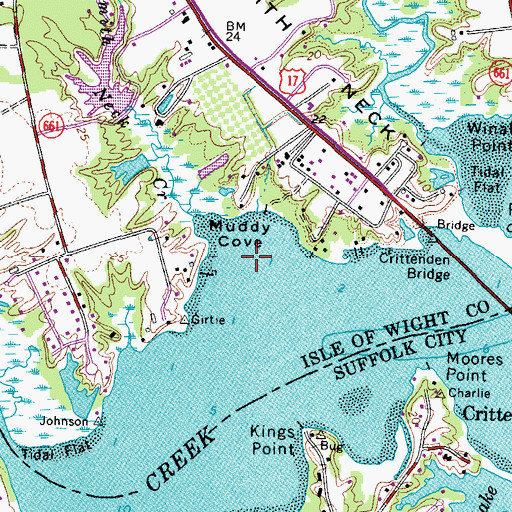 Topographic Map of Muddy Cove, VA