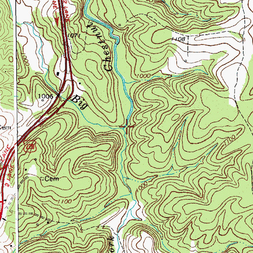 Topographic Map of Muddy Fork, VA