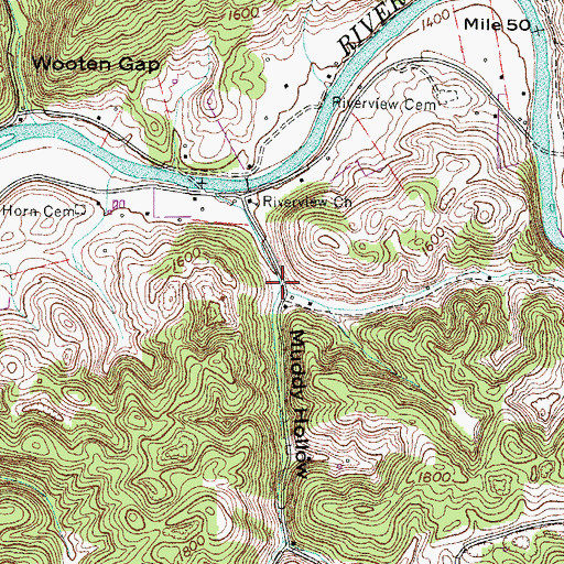 Topographic Map of Muddy Hollow, VA