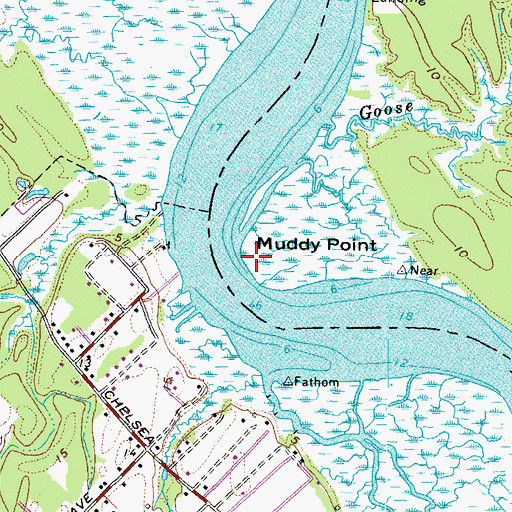 Topographic Map of Muddy Point, VA
