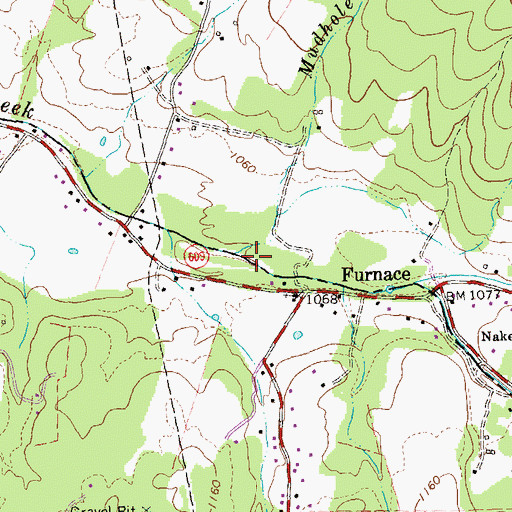 Topographic Map of Mudhole Run, VA