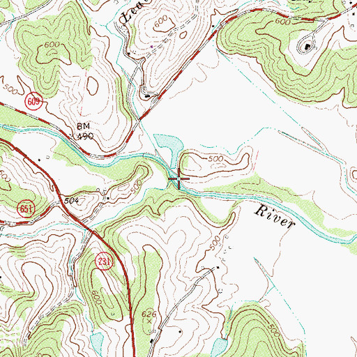 Topographic Map of Mulatto Run, VA