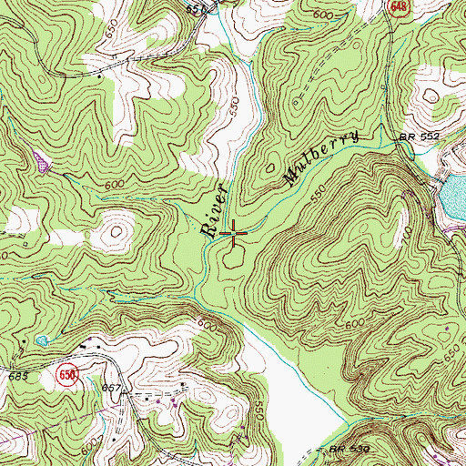Topographic Map of Mulberry Creek, VA
