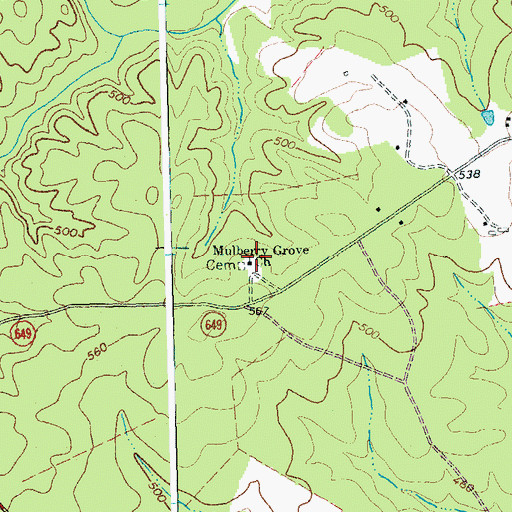 Topographic Map of Mulberry Grove Church, VA