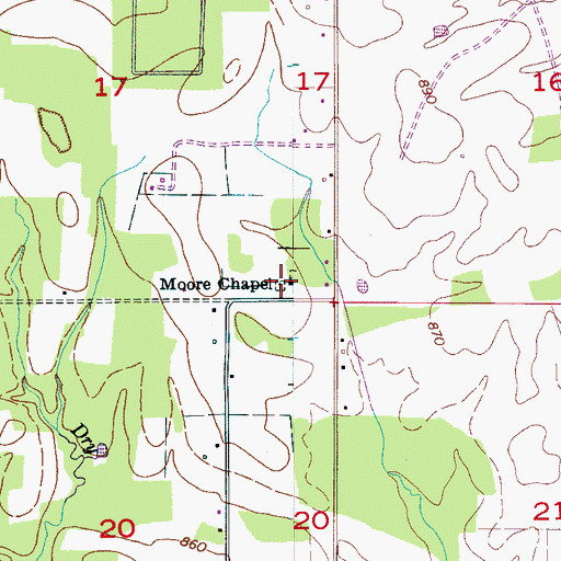 Topographic Map of Moore Chapel Cemetery, AL