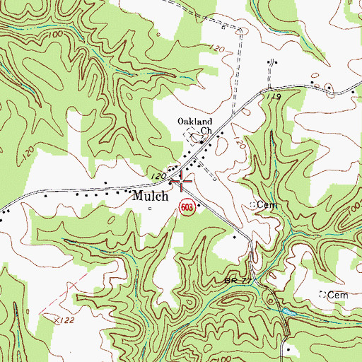 Topographic Map of Mulch, VA