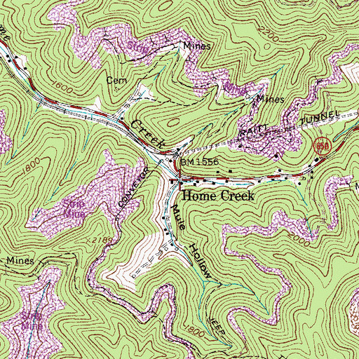 Topographic Map of Mule Hollow, VA