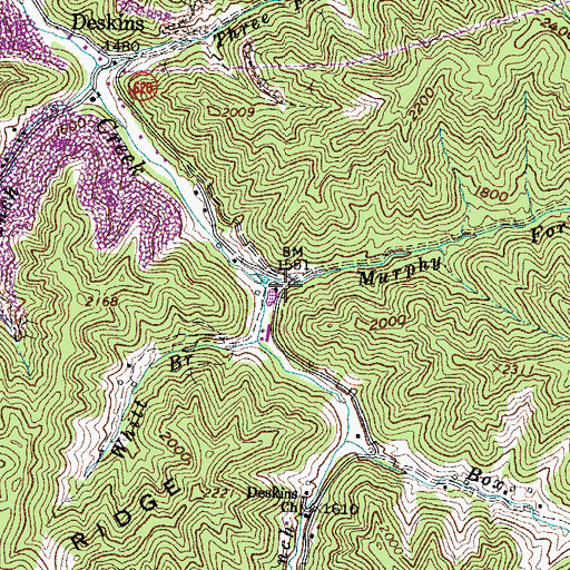 Topographic Map of Murphy Fork, VA