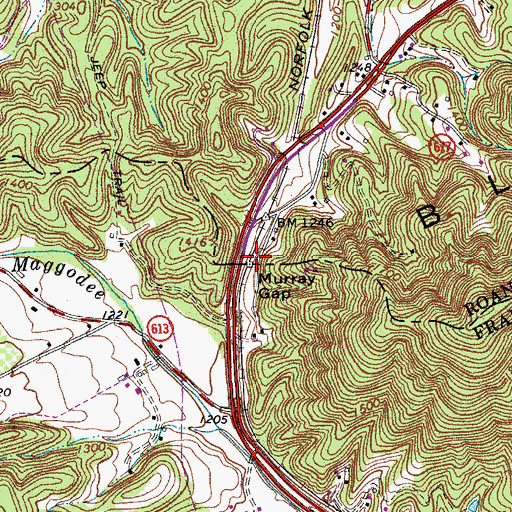 Topographic Map of Murray Gap, VA