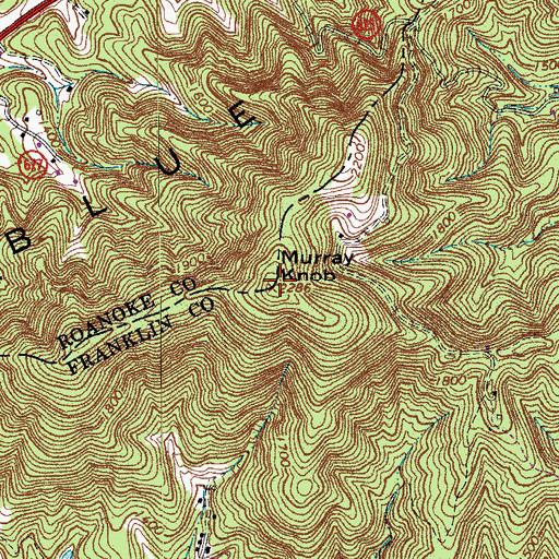 Topographic Map of Murray Knob, VA