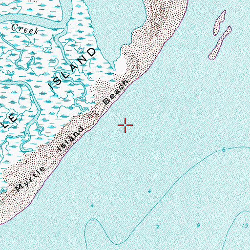 Topographic Map of Myrtle Island Beach, VA