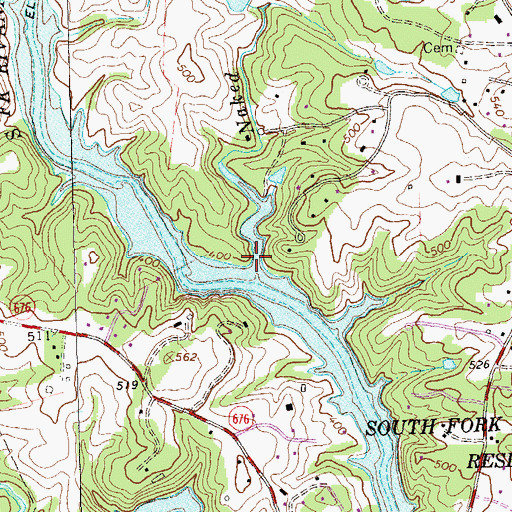 Topographic Map of Naked Creek, VA