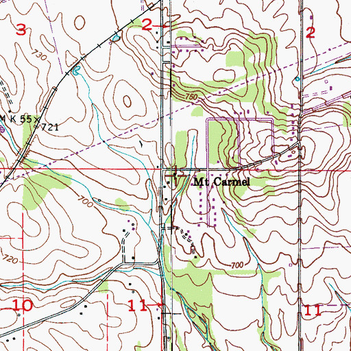 Topographic Map of Mount Carmel School (historical), AL