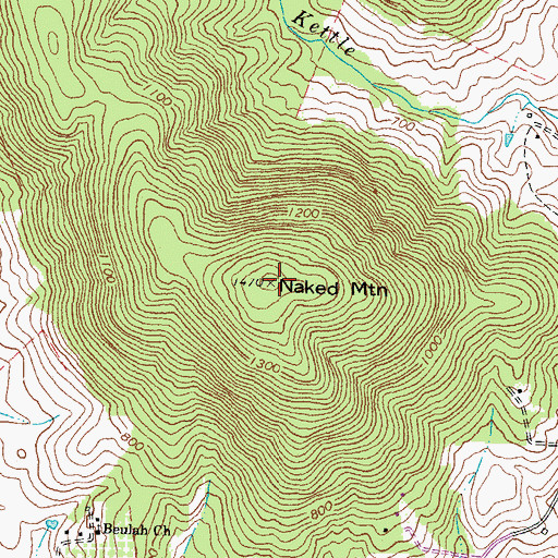 Topographic Map of Naked Mountain, VA