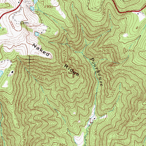 Topographic Map of Naked Ridge, VA