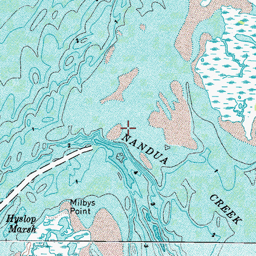 Topographic Map of Nandua Creek, VA