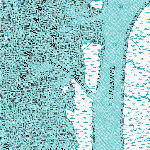 Topographic Map of Narrow Channel, VA