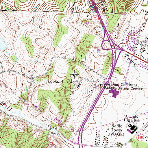 Topographic Map of Graydon Manor, VA