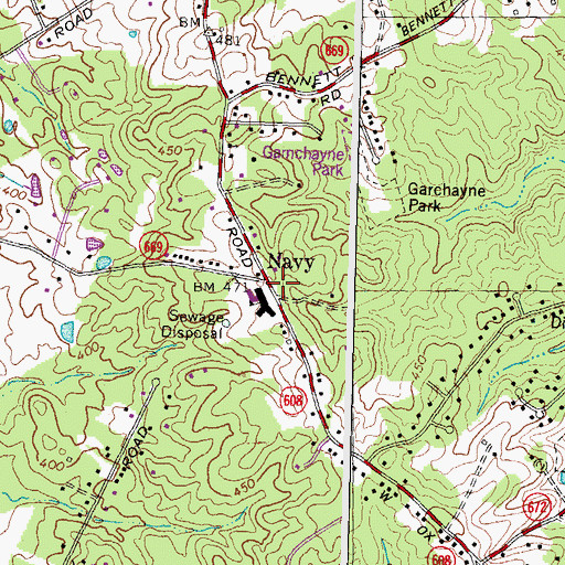 Topographic Map of Navy, VA