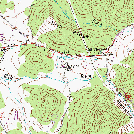 Topographic Map of Naylor Cemetery, VA