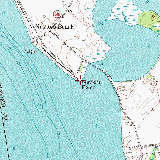 Topographic Map of Naylors Point, VA