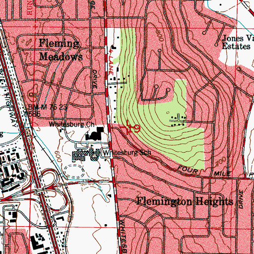 Topographic Map of Mount Lebanon Church (historical), AL
