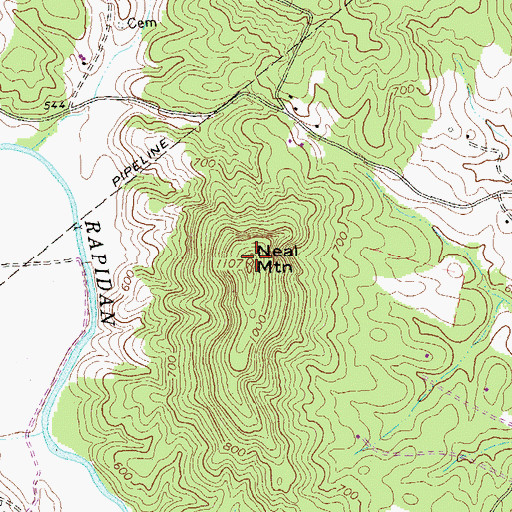 Topographic Map of Neal Mountain, VA