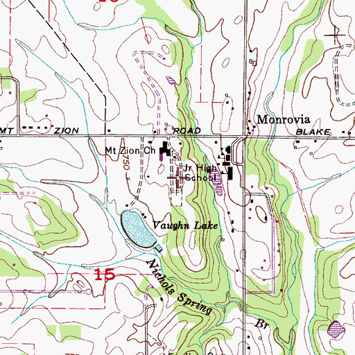 Topographic Map of Mount Zion Cemetery, AL