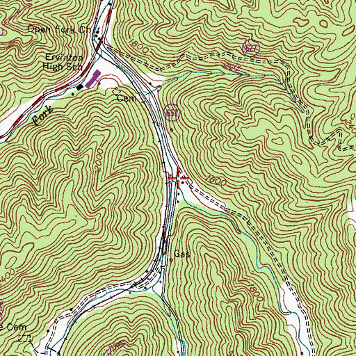 Topographic Map of Neece Creek, VA