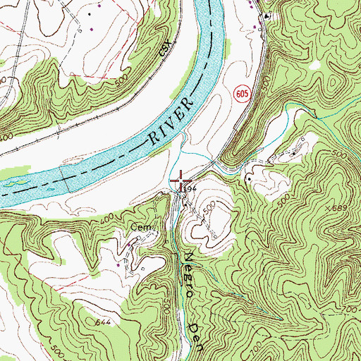 Topographic Map of Negro Den Hollow, VA