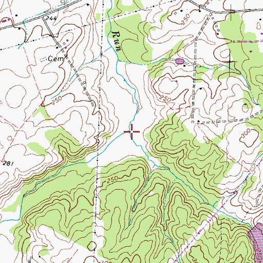 Topographic Map of Negro Run, VA
