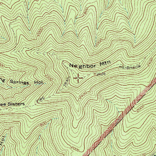 Topographic Map of Neighbor Mountain, VA