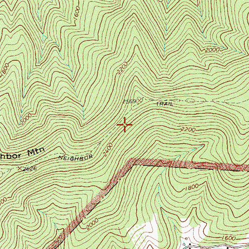 Topographic Map of Neighbor Trail, VA