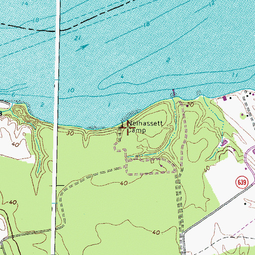 Topographic Map of Nelhassett Camp, VA