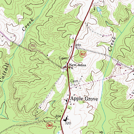 Topographic Map of New Anna Church, VA
