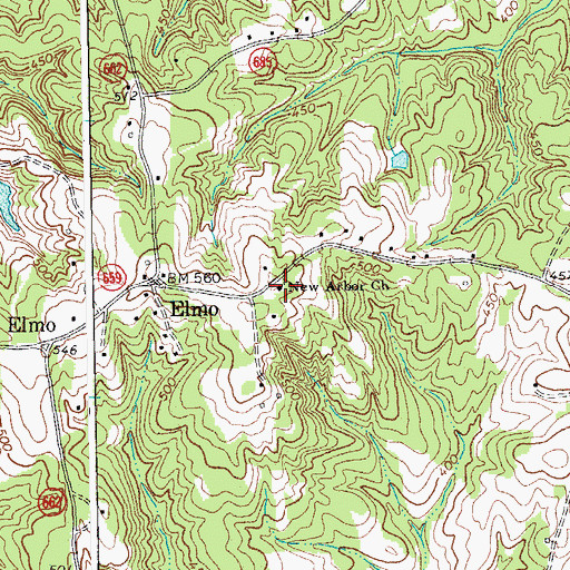 Topographic Map of New Arbor Church, VA