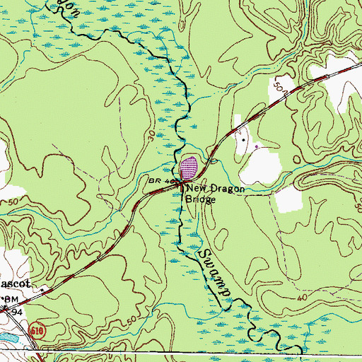 Topographic Map of New Dragon Bridge, VA