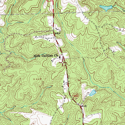 Topographic Map of New Galilee Church, VA
