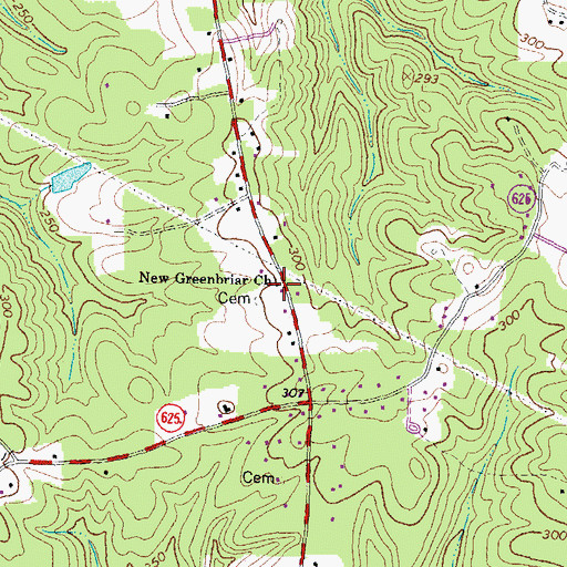 Topographic Map of New Greenbriar Church, VA