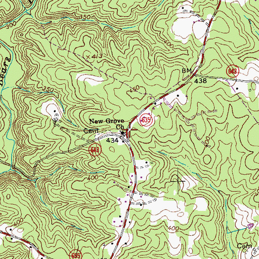 Topographic Map of New Grove Church, VA