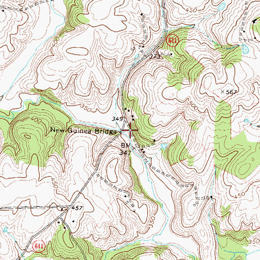Topographic Map of New Guinea Bridge, VA