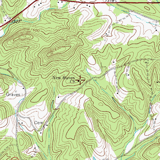 Topographic Map of New Haven Church, VA