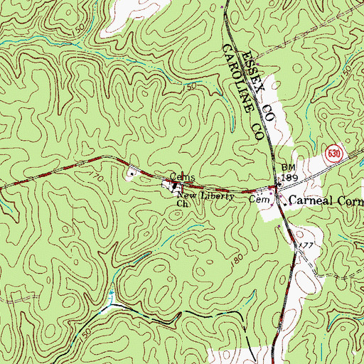 Topographic Map of New Liberty Church, VA