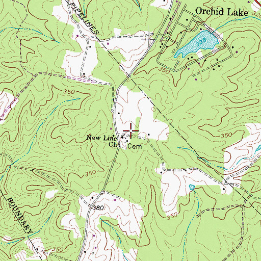 Topographic Map of New Line Church, VA