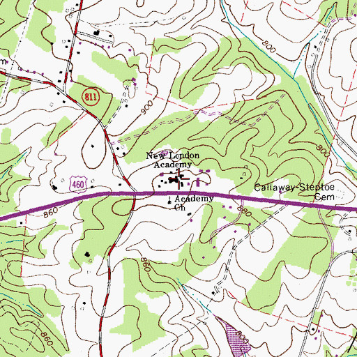 Topographic Map of New London Academy, VA