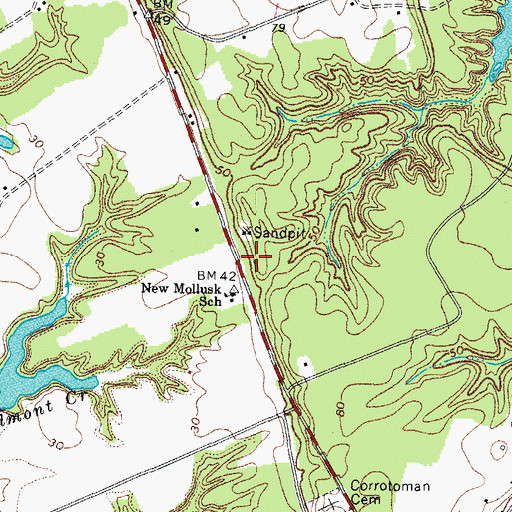 Topographic Map of New Mollusk School, VA